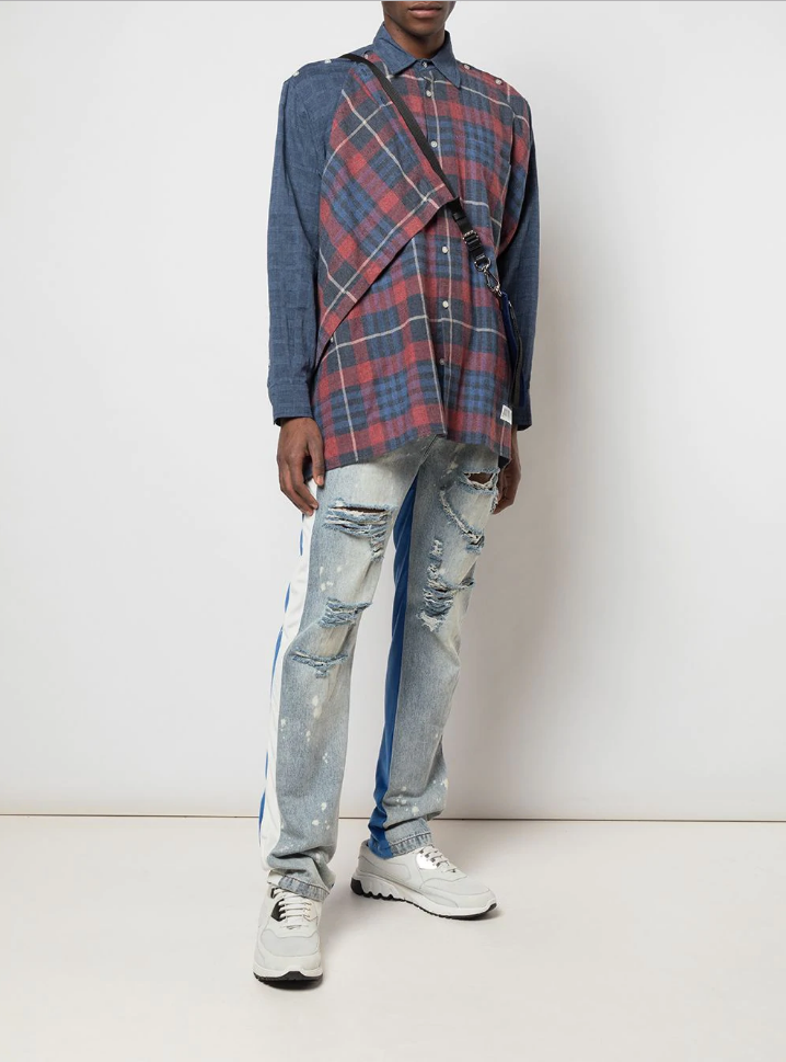 Overlapping Button Up OVERLAPPING BUTTON DOWN RED BLUE PLAID/ BLUE – Mostly Heard Rarely Seen