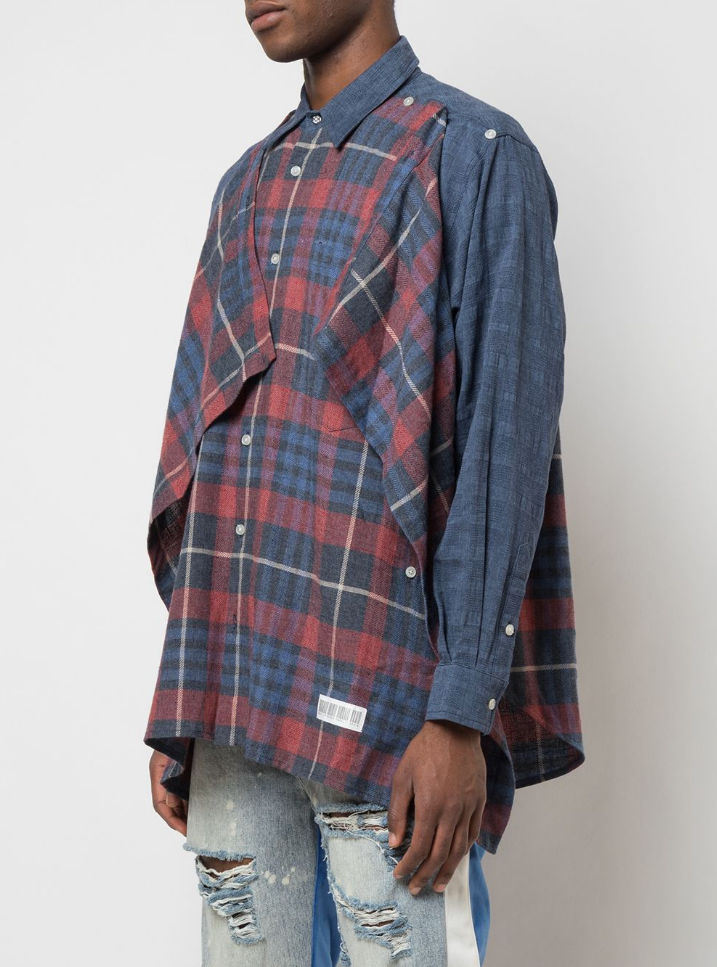 OVERLAPPING BUTTON DOWN RED BLUE PLAID/ BLUE - Mostly Heard Rarely Seen
