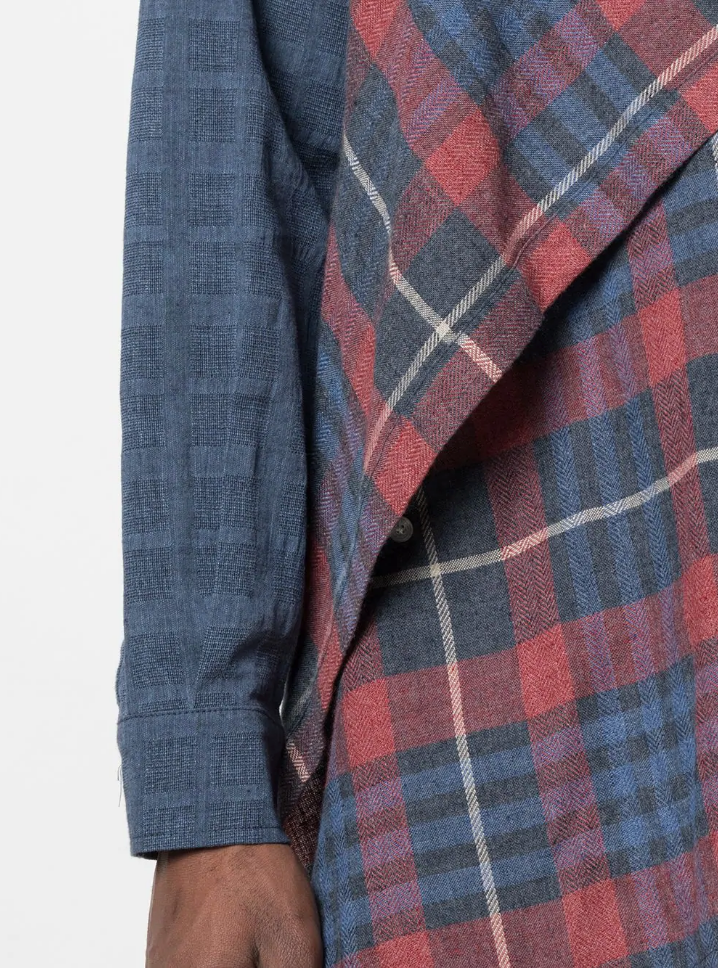 OVERLAPPING BUTTON DOWN RED BLUE PLAID/ BLUE - Mostly Heard Rarely Seen