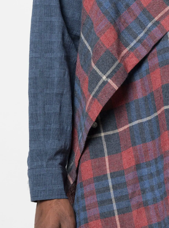 Overlapping Button Up OVERLAPPING BUTTON DOWN RED BLUE PLAID/ BLUE – Mostly Heard Rarely Seen