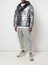 QUARTER ZIP PUFFER JACKET GUNMETAL FOIL - Mostly Heard Rarely Seen