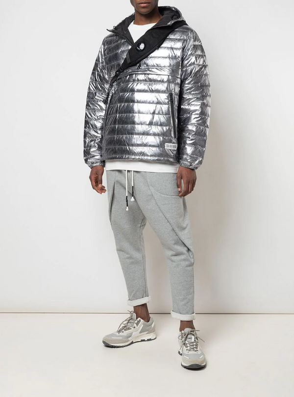 QUARTER ZIP PUFFER JACKET GUNMETAL FOIL - Mostly Heard Rarely Seen