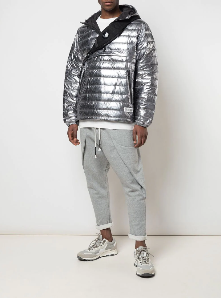 QUARTER ZIP PUFFER JACKET GUNMETAL FOIL - Mostly Heard Rarely Seen