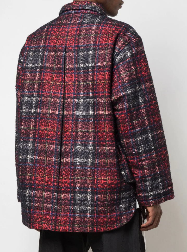 SHIRT JACKET RED MIX PLAID - Mostly Heard Rarely Seen