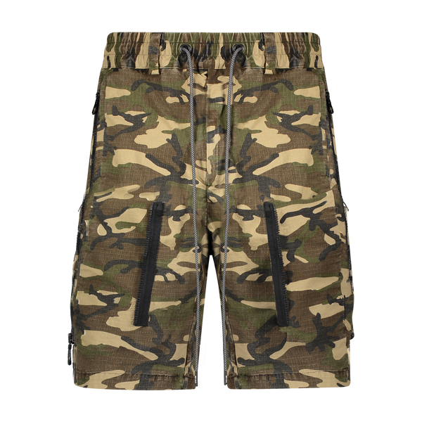 ZIPOFF CARGO SHORTS GREEN CAMO - Mostly Heard Rarely Seen