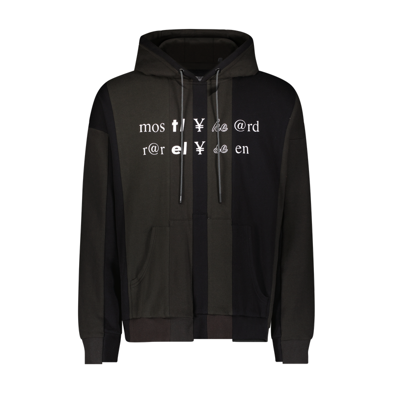 "SPLICED TEXT" HOODIE - Mostly Heard Rarely Seen