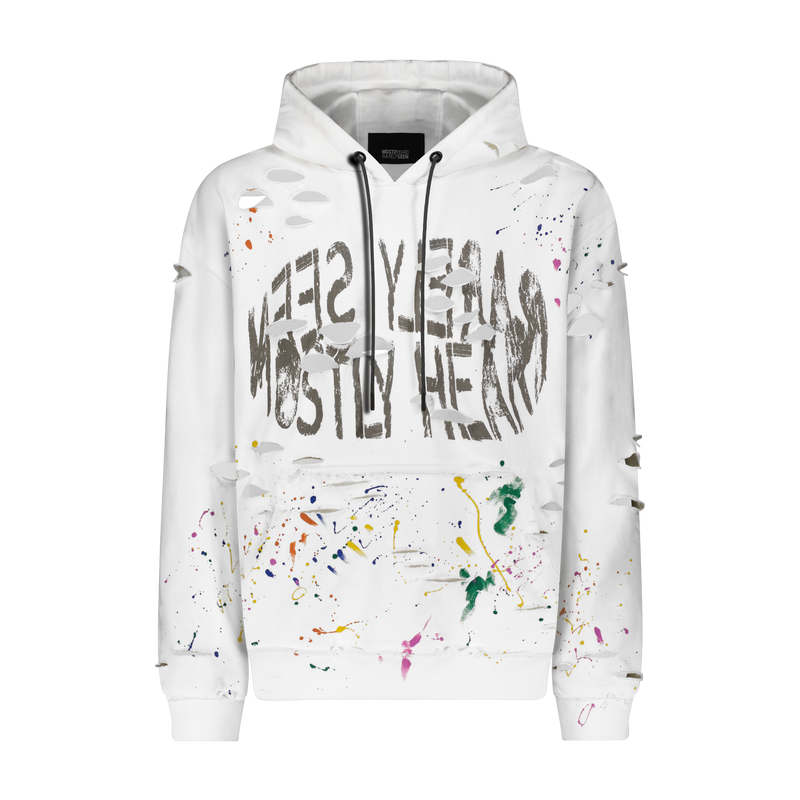 "DISTRESSED PAINTED" HOODIE - Mostly Heard Rarely Seen