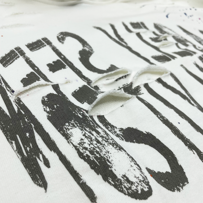 "DISTRESSED PAINTED" HOODIE - Mostly Heard Rarely Seen