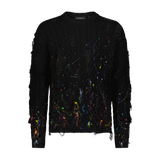 "DISTRESSED SPLATTER PAINT" SWEATER - Mostly Heard Rarely Seen