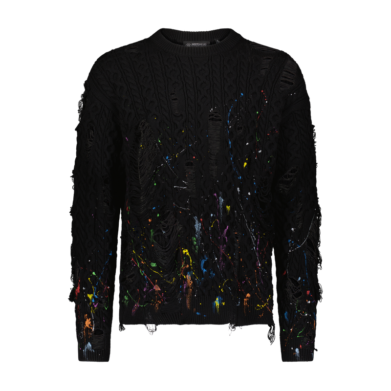 "DISTRESSED SPLATTER PAINT" SWEATER - Mostly Heard Rarely Seen