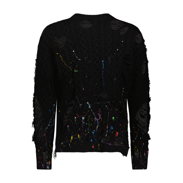 "DISTRESSED SPLATTER PAINT" SWEATER - Mostly Heard Rarely Seen