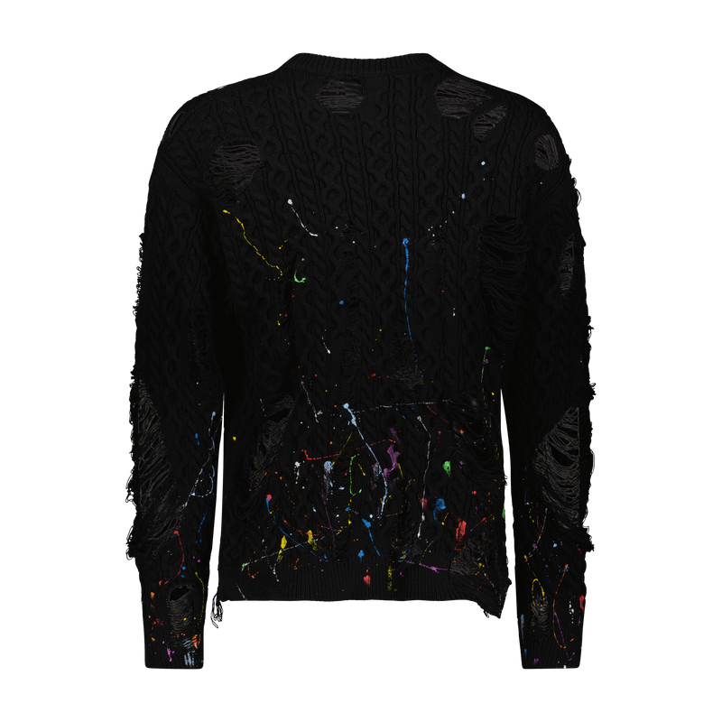 "DISTRESSED SPLATTER PAINT" SWEATER - Mostly Heard Rarely Seen