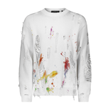 "DISTRESSED SPLATTER PAINT" SWEATER - Mostly Heard Rarely Seen