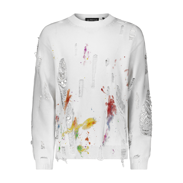 "DISTRESSED SPLATTER PAINT" SWEATER - Mostly Heard Rarely Seen