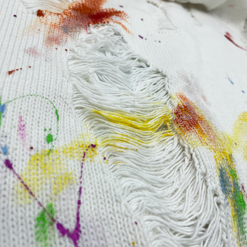 "DISTRESSED SPLATTER PAINT" SWEATER - Mostly Heard Rarely Seen