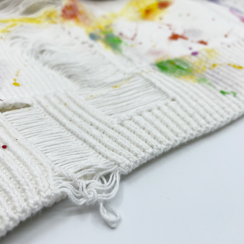 "DISTRESSED SPLATTER PAINT" SWEATER - Mostly Heard Rarely Seen