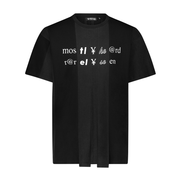 "SPLICED TEXT" TEE - Mostly Heard Rarely Seen