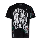 "WARPED TEXT SPLATTER PAINT" TEE - Mostly Heard Rarely Seen