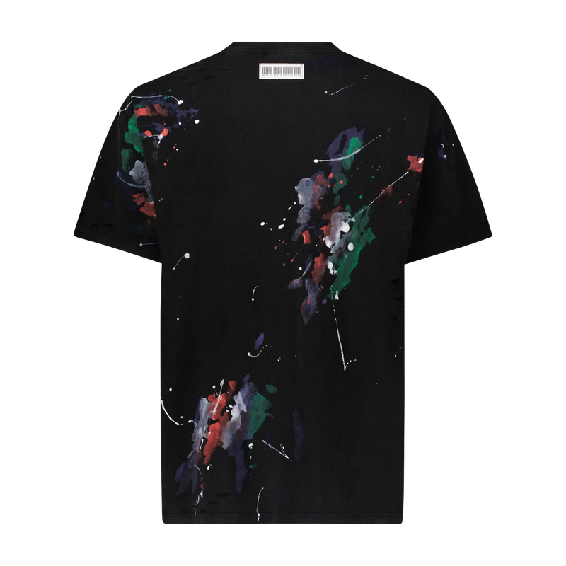 "WARPED TEXT SPLATTER PAINT" TEE - Mostly Heard Rarely Seen