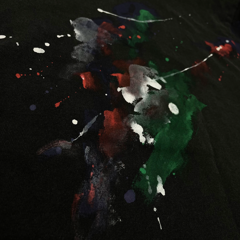 "WARPED TEXT SPLATTER PAINT" TEE - Mostly Heard Rarely Seen