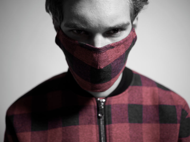 RED PLAID MHRS FACE MASK - Mostly Heard Rarely Seen