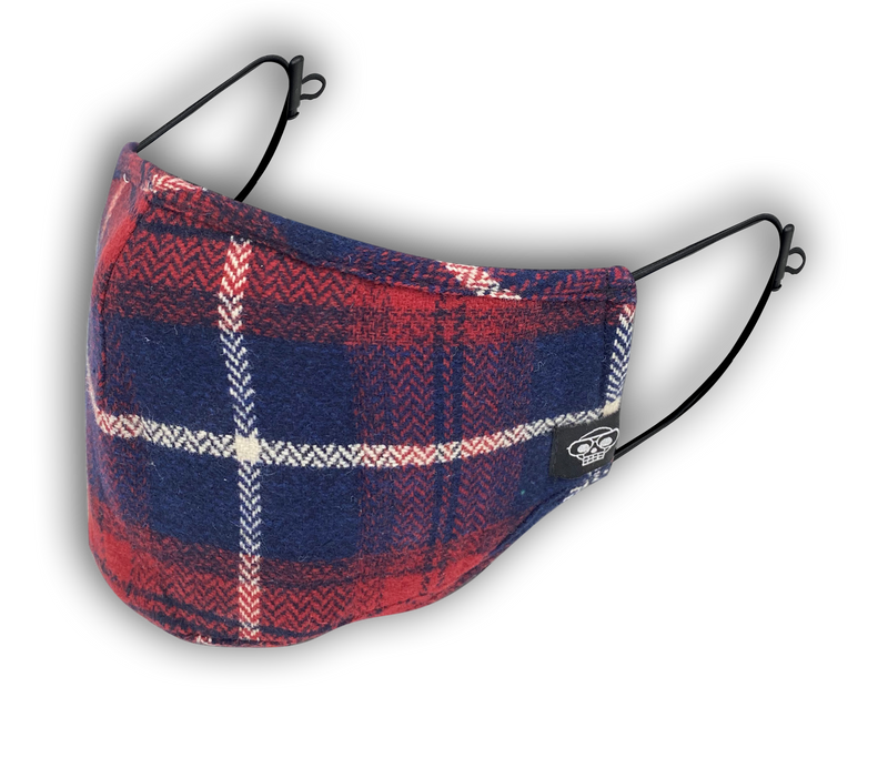 RED NAVY/WHITE STRIPE MHRS FACE MASK - Mostly Heard Rarely Seen