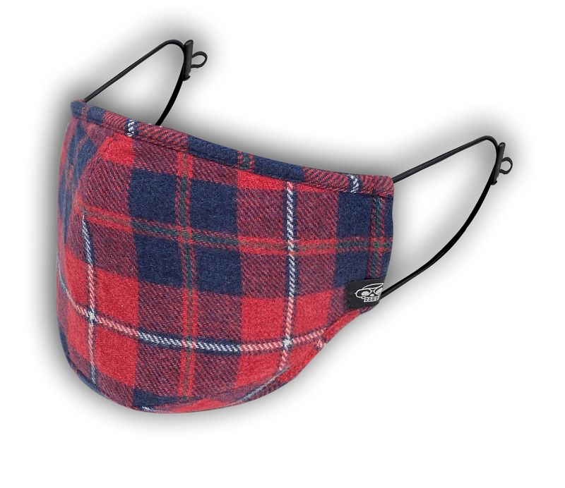RED/BLACK PLAID MHRS FACE MASK - Mostly Heard Rarely Seen