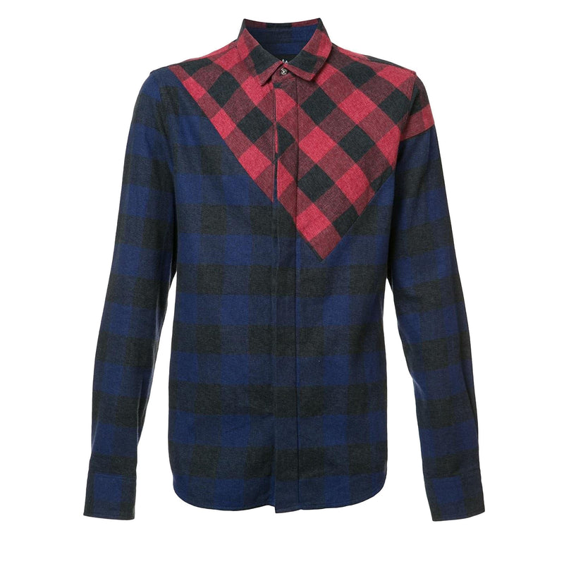 ASYMETRICAL MIX PLAID SHIRT - Mostly Heard Rarely Seen