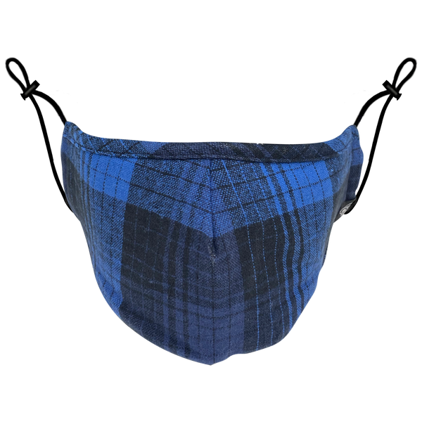 BLUE PLAID MHRS MASK - Mostly Heard Rarely Seen