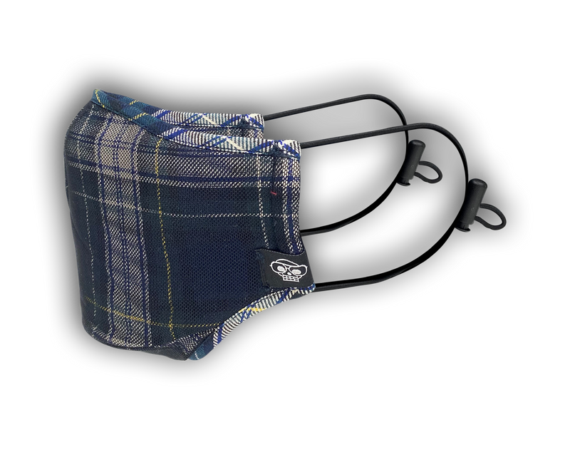 GREEN/WHITE PLAID MESH MHRS FACE MASK - Mostly Heard Rarely Seen