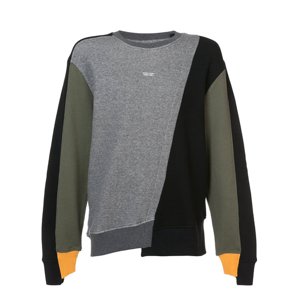 COLOR BLOCKING ASYMMETRICAL CREW NECK - Mostly Heard Rarely Seen