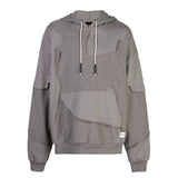 CUT ME UP DROP SHOULDER HOOIDE GREY - Mostly Heard Rarely Seen