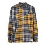 CUT ME UP DROP SHOULDER SHIRT YELLOW MIX PLAID - Mostly Heard Rarely Seen