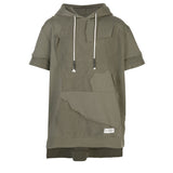 CUT ME UP SHORT SLEEVE HOODIE ARMY GREEN - Mostly Heard Rarely Seen