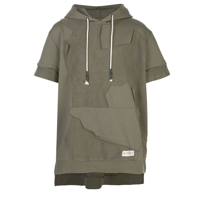 CUT ME UP SHORT SLEEVE HOODIE ARMY GREEN - Mostly Heard Rarely Seen