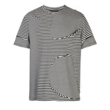CUT ME UP TEE BLACK/OFF WHITE MIXED STRIPE - Mostly Heard Rarely Seen