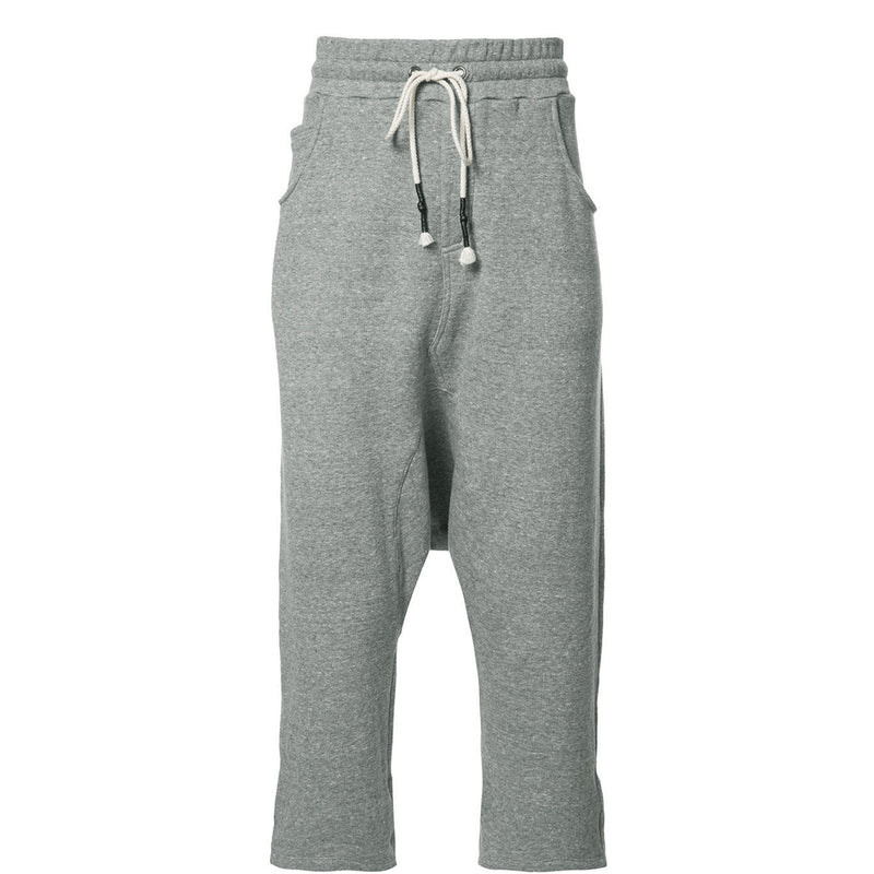 DROPCROTCH DRAWSTRING SHORTS - HEATHER GRAY - Mostly Heard Rarely Seen