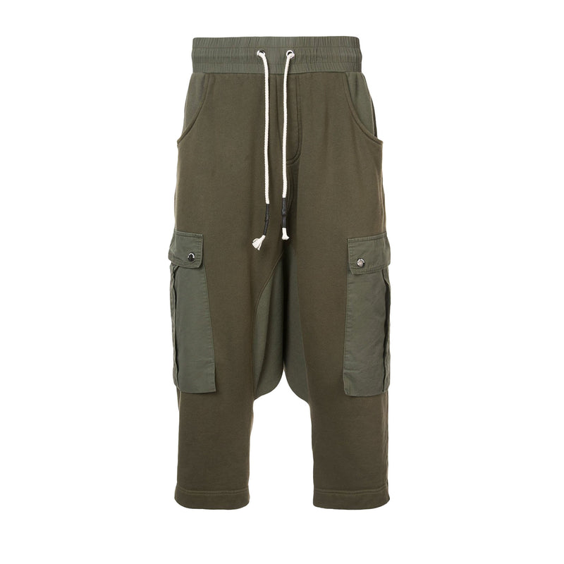 DROP CROTCH MIXED GREEN FABRIC JOGGER AND CARGO HYBRID - Mostly Heard Rarely Seen