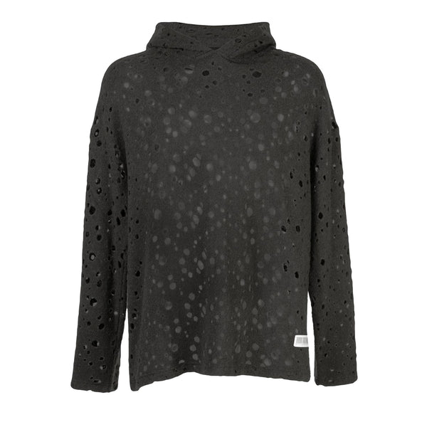 HOLEY HOODIE DARK ARMY GREEN - Mostly Heard Rarely Seen