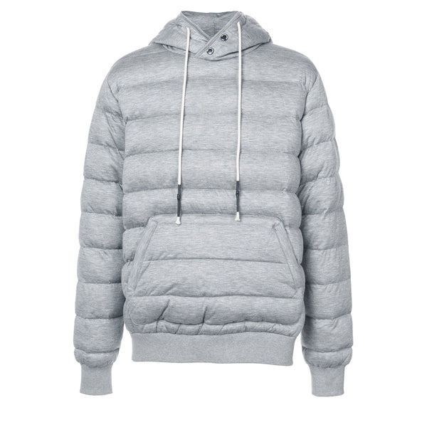 KNIT QUILTED PULL OVER GREY HOODIE - Mostly Heard Rarely Seen
