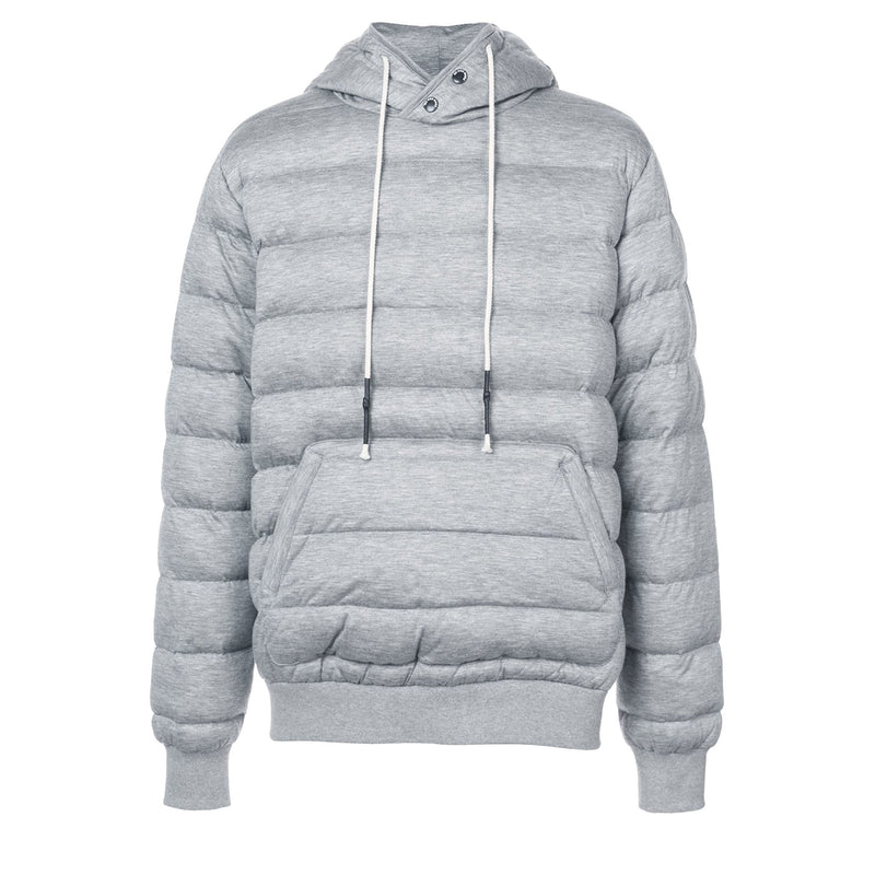 KNIT QUILTED PULL OVER GREY HOODIE - Mostly Heard Rarely Seen