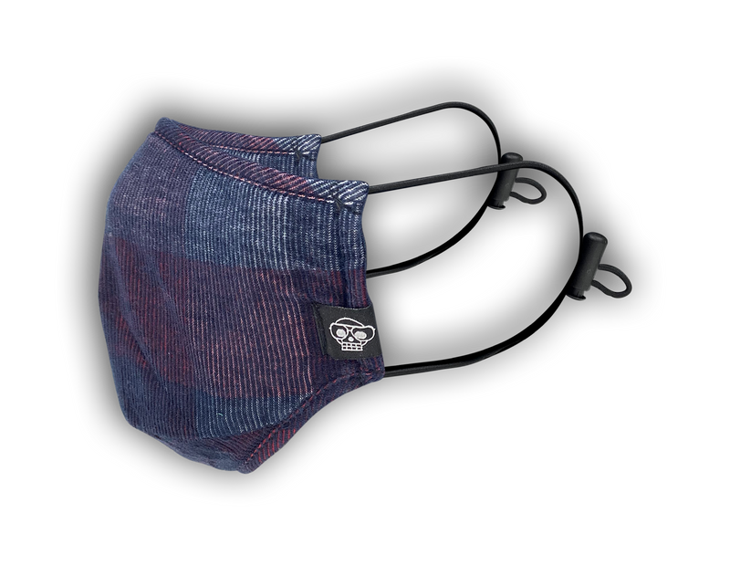 RED/NAVY PLAID MHRS FACE MASK - Mostly Heard Rarely Seen