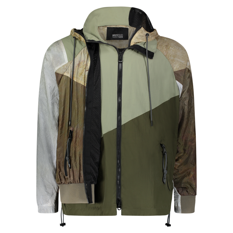 EVERY WHICH WAY TRACK JACKET OLIVE GREEN/KHAKI MULTI - Mostly Heard Rarely Seen