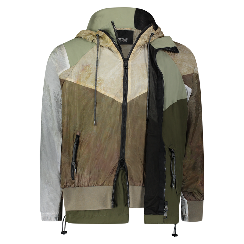 EVERY WHICH WAY TRACK JACKET OLIVE GREEN/KHAKI MULTI - Mostly Heard Rarely Seen