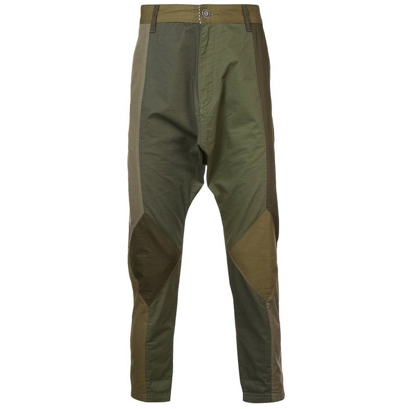 MIXED GREEN TWILL DROP CROTCH PANTS - Mostly Heard Rarely Seen