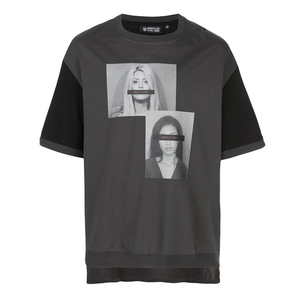 MUG SHOT TEE ON TEE DK GREY/BLACK - Mostly Heard Rarely Seen