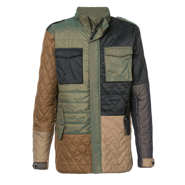 MULTI-PATTERN QUILTED COLOR BLOCKING M-65 JACKET - Mostly Heard Rarely Seen