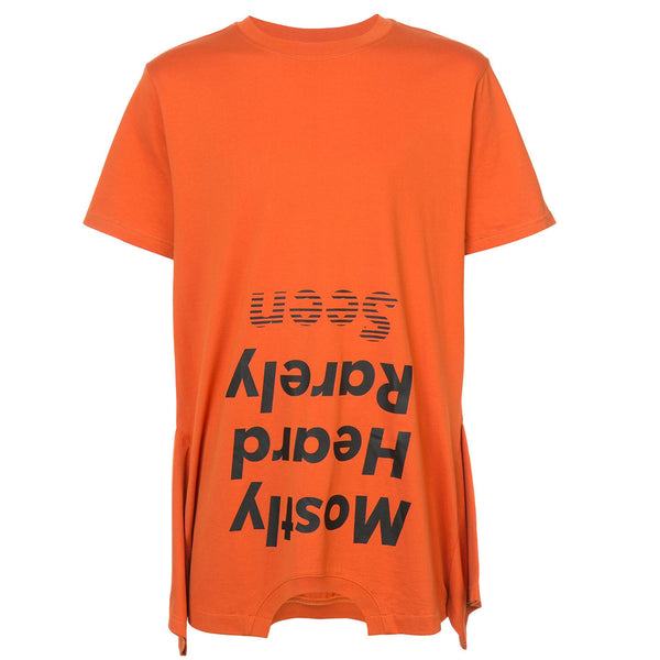 ORANGE 4 SLEEVES UPSIDE DOWN LOGO T-SHIRT - Mostly Heard Rarely Seen