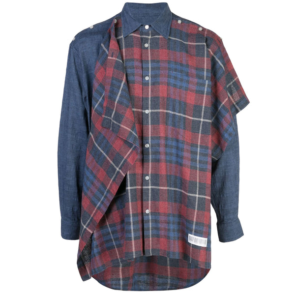 OVERLAPPING BUTTON DOWN RED BLUE PLAID/ BLUE - Mostly Heard Rarely Seen
