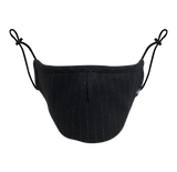 BLACK PINSTRIPE MHRS MASK - Mostly Heard Rarely Seen